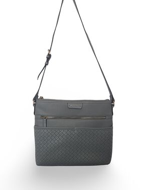 Rosetti Charcoal Gray Woven Crossbody Bag